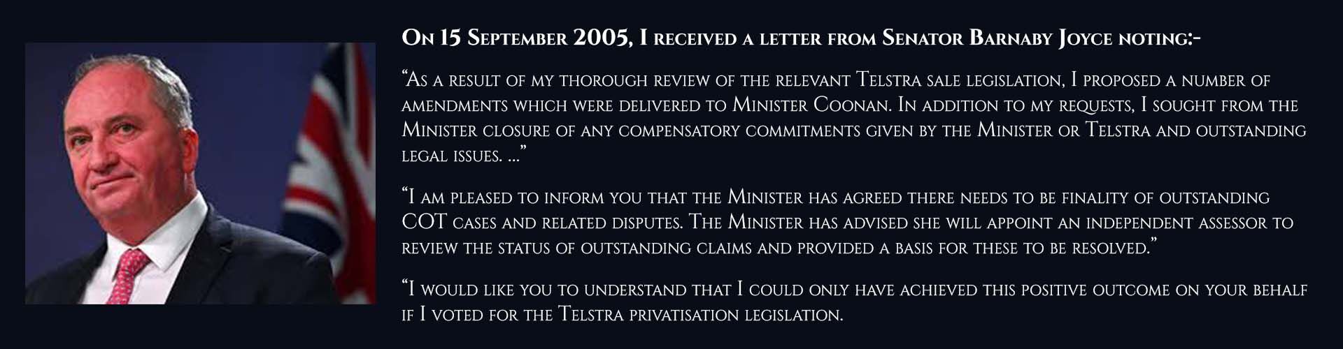 Barnaby Joyce - Absent Justice