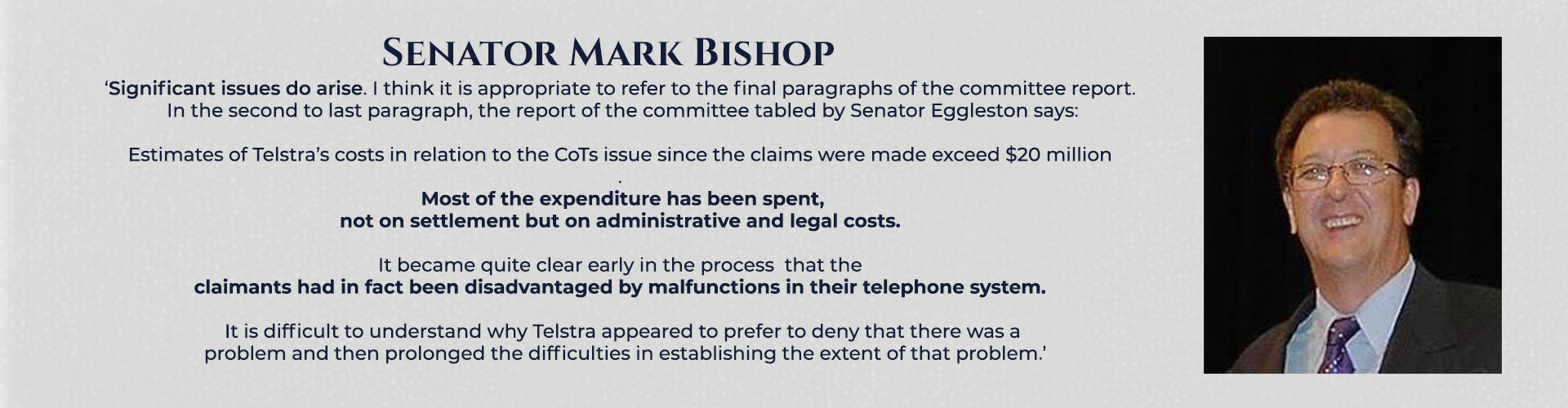 Absent Justice - Senator Mark Bishop