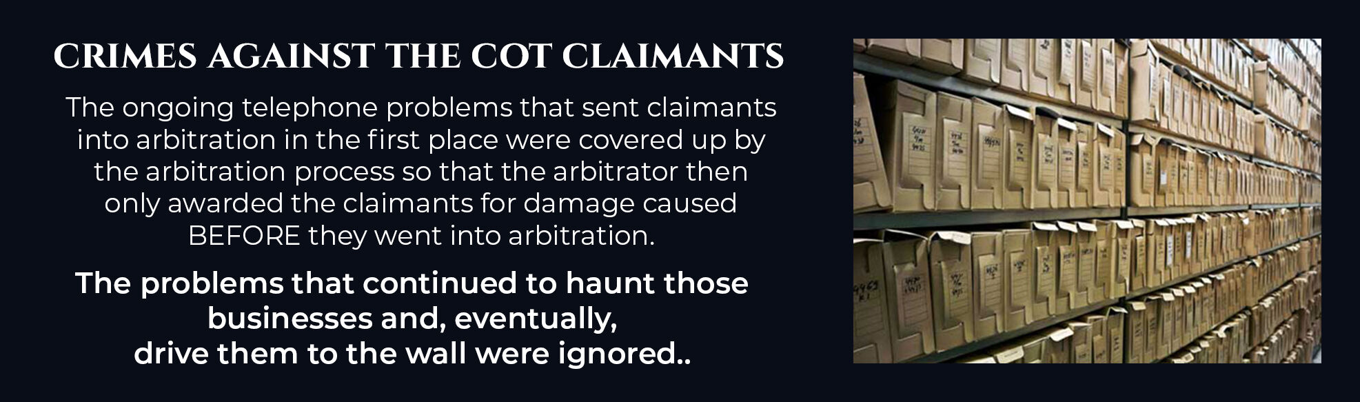 Absent Justice - Crimes Against the COT claimants