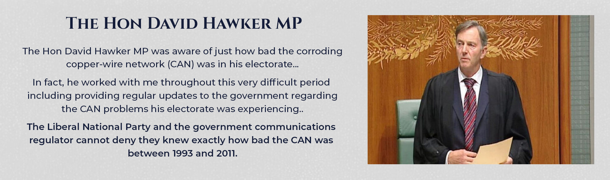 Absent Justice - The Hon David Hawker MP